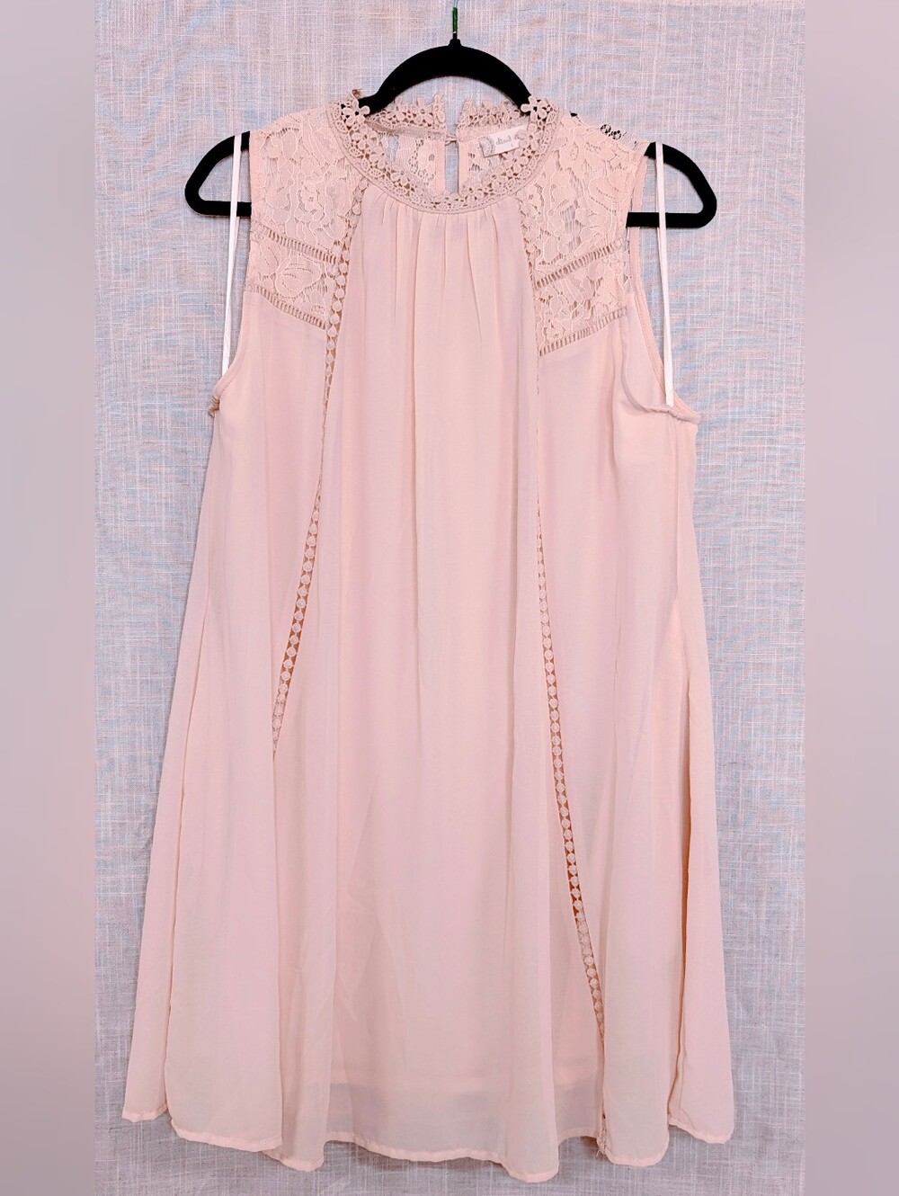 Altar'd State Pink Lace Yoke Boho Dress L Bridal Shower